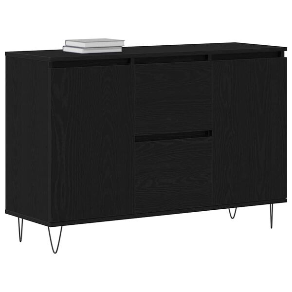 vidaXL Buffet Ch&ecirc;ne noir 101,5 x 35 x 70 cm Bois d'ing&eacute;nierie