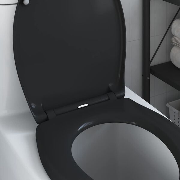 vidaXL Siège de toilette Noir 44,8 x 37,3 x 4,2 cm Duroplast