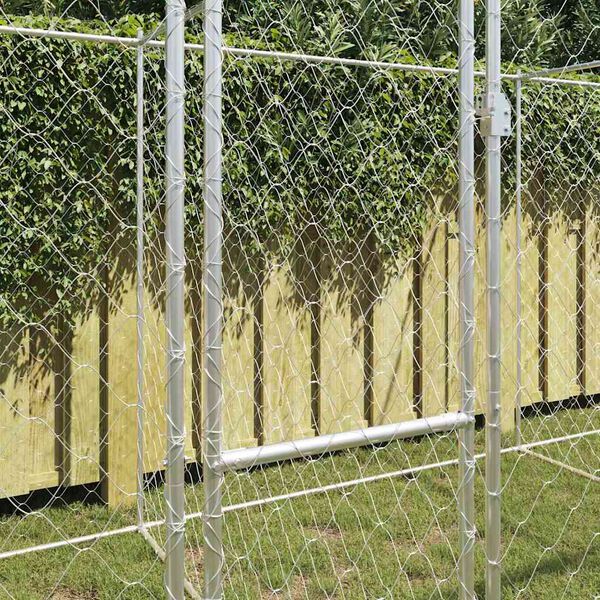 vidaXL Cage pour chien Argent&eacute; 800 x 200 x 200 cm Acier galvanis&eacute;