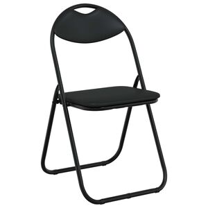 vidaXL Chaise pliante 8 pcs Noir 48 x 43,5 x 81 cm Simili cuir