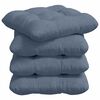 vidaXL Coussins de si&egrave;ge 4 pc Tissu en velours c&ocirc;tel&eacute; Bleu 45 x 45 cm