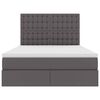 vidaXL Lit avec rangement et LED Gris 140 x 190 cm Cuir synth&eacute;tique