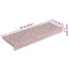vidaXL Tapis d'escalier 15 pièces 65 x 21 x 4 cm Rose clair Bord rectangulaire