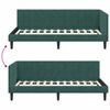 vidaXL Cadre de lit d'angle Vert fonc&eacute; 100 cm x 200 cm Velours