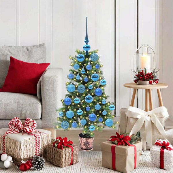 vidaXL Sapin de No&euml;l avec 150 LED avec support Vert 90 cm PE