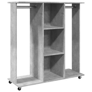 vidaXL Garde-robe avec roues gris b&eacute;ton 102x38x110cm bois d'ing&eacute;nierie