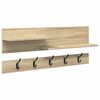 vidaXL Porte-manteau mural avec &eacute;tag&egrave;re Ch&ecirc;ne Sonoma 90 x 15 x 36 cm