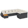 vidaXL Salon de jardin 10 pcs avec coussins noir r&eacute;sine tress&eacute;e