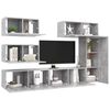 vidaXL Ensemble de meubles TV 6 pcs Gris b&eacute;ton Bois d'ing&eacute;nierie