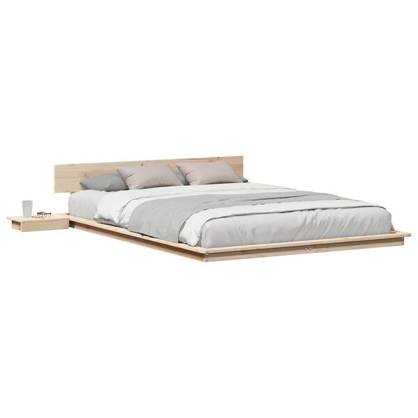 vidaXL Cadre de lit avec t&ecirc;te de lit Marron 160 x 200 cm bois