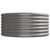 vidaXL Lit sur&eacute;lev&eacute; de jardin Acier galvanis&eacute; 296x80x36 cm gris