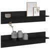 vidaXL Étagère Murale avec étagère 2 pcs Chêne noir 80 x 11,5 x 18 cm