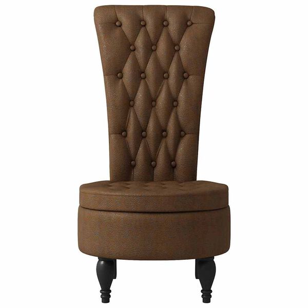 vidaXL Fauteuil &agrave; pantoufle Marron 56,5 x 70 x 110 cm Simili daim