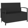 vidaXL Banc de rangement de jardin avec coussin noir résine tressée
