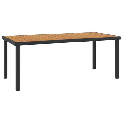 vidaXL Table de jardin Marron 190x90x74,5 cm Aluminium et WPC
