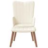 vidaXL Chaise de relaxation avec repose-pied Blanc cr&egrave;me Velours