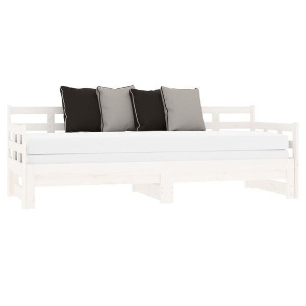 vidaXL Lit coulissant sans matelas blanc 2x(90x190) cm
