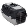 vidaXL Cage de transport animaux de compagnie gris noir 55x36x35 cm PP