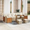 vidaXL Ensemble de canap&eacute; de jardin avec coussin 10 pcs Beige et cr&egrave;me