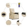 vidaXL Fauteuil inclinable de massage &eacute;lectrique cr&egrave;me tissu
