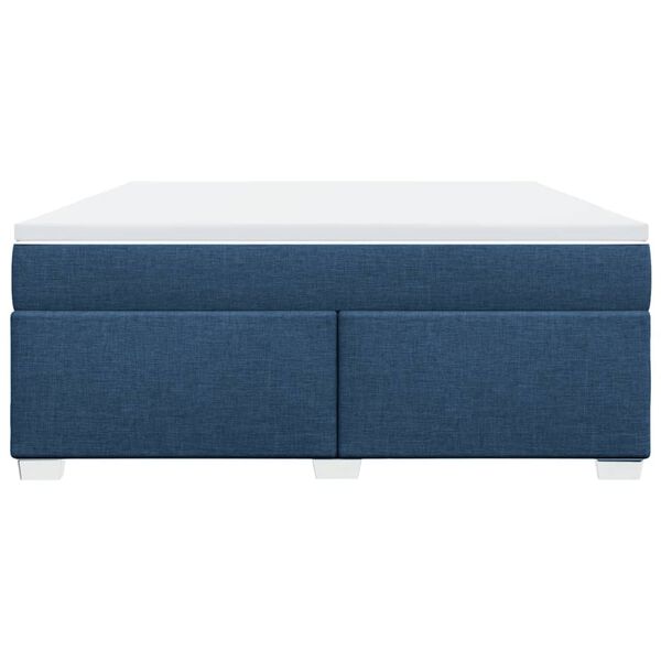 vidaXL Sommier &agrave; lattes de lit avec matelas Bleu 180x200 cm Tissu