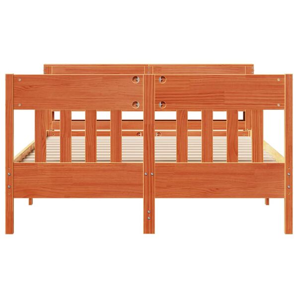 vidaXL Cadre de lit sans matelas cire marron 140x190cm bois pin massif