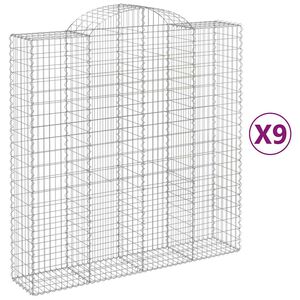 vidaXL Paniers &agrave; gabions arqu&eacute;s 9 pcs 200x50x200/220 cm Fer galvanis&eacute;