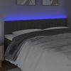 vidaXL T&ecirc;te de lit &agrave; LED Gris fonc&eacute; 200x5x78/88 cm Velours