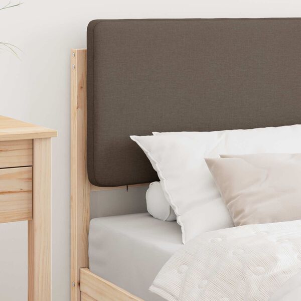 vidaXL Cadre de lit avec t&ecirc;te de lit rembourr&eacute;e Taupe 100 x 200 cm