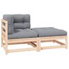 vidaXL Salon de jardin 2 pcs avec coussins Bois de pin massif