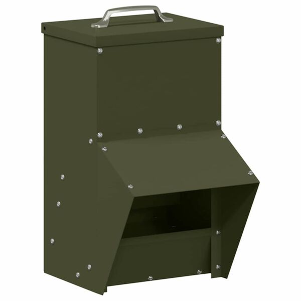 vidaXL Mangeoire pour poules Vert olive 20 x 25 x 35 cm