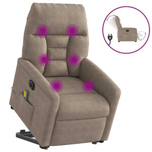 vidaXL Fauteuil inclinable de massage &eacute;lectrique taupe