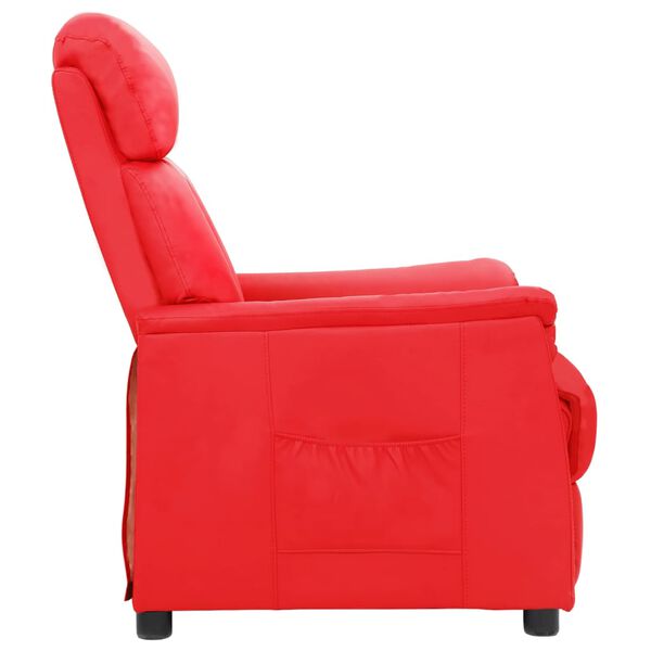 vidaXL Fauteuil inclinable Rouge Similicuir