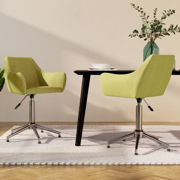 vidaXL Chaises pivotantes &agrave; manger lot de 2 vert tissu