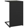 vidaXL Table en forme de C noir 40x35x60 cm r&eacute;sine tress&eacute;e