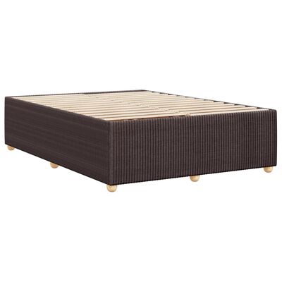 vidaXL Cadre de lit sans matelas marron foncé 140x200 cm tissu