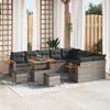 vidaXL Ensemble de canap&eacute; de jardin avec coussin Gris Poly rotin