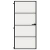 vidaXL Porte int&eacute;rieure mince noir 93x201,5 cm verre tremp&eacute; aluminium