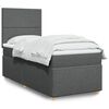 vidaXL Sommier &agrave; lattes de lit avec matelas Gris fonc&eacute; 100x200cm Tissu