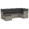 vidaXL Salon de jardin 6 pcs avec coussins gris r&eacute;sine tress&eacute;e