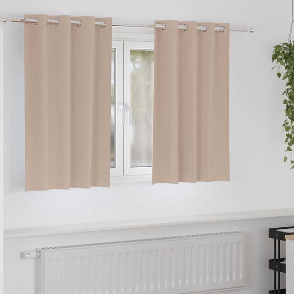 vidaXL Rideaux occultants avec anneaux 2 pcs Taupe 140 x 140 cm