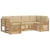 vidaXL Ensemble de canap&eacute;s d'ext&eacute;rieur 6 pc Blanc et Beige Polyester