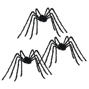 vidaXL D&eacute;coration Araign&eacute;e Halloween 3 pc Noir 200 cm