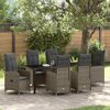 vidaXL Ensemble de salle &agrave; manger pour jardin 7 pcs Gris polyrotin