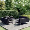 vidaXL Salon de jardin 8 pcs avec coussins Résine tressée Gris foncé
