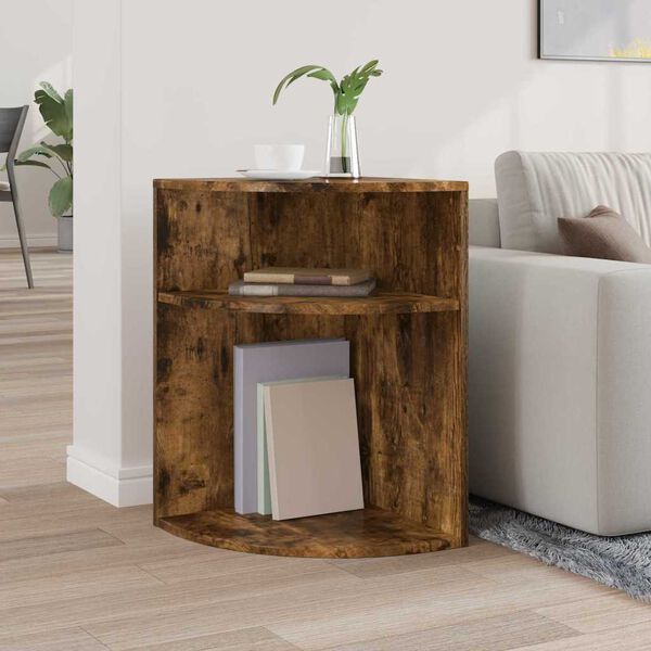 vidaXL Table d'appoint Ch&ecirc;ne fum&eacute; 39,7 x 39,7 x 60 cm