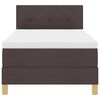 vidaXL Lit &agrave; ressort LED avec matelas Marron fonc&eacute; 90 x 200 cm tissu
