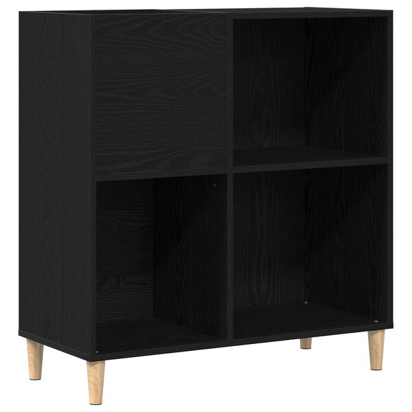 vidaXL Meuble à vinyles Chêne noir 84.5 x 38 x 89 cm Bois d'ingénierie