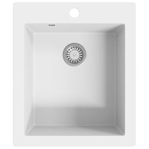 vidaXL &Eacute;vier de cuisine Granite Blanc
