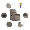 vidaXL Fauteuil de massage inclinable &eacute;lectrique Taupe Tissu
